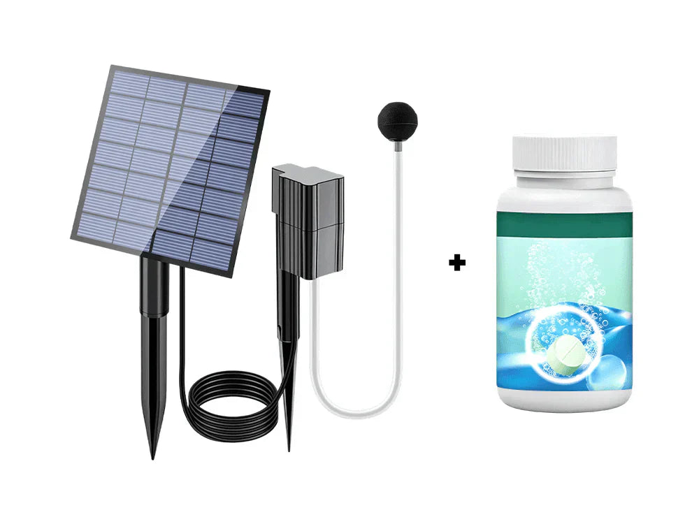 Solar Pond Aerator – Sun‑powered, no wiring. Boosts oxygen for fish & plants. Clean water, happy pond! 🌿✨