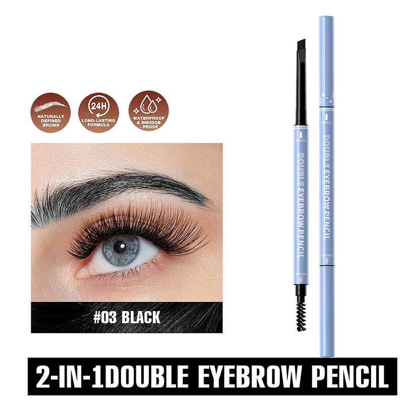 Water-resistant 2-in-1 mini eyebrow pencil and colored eyebrow gel: long-lasting eyebrow makeup to create natural and realistic lines that mimic hairs.
