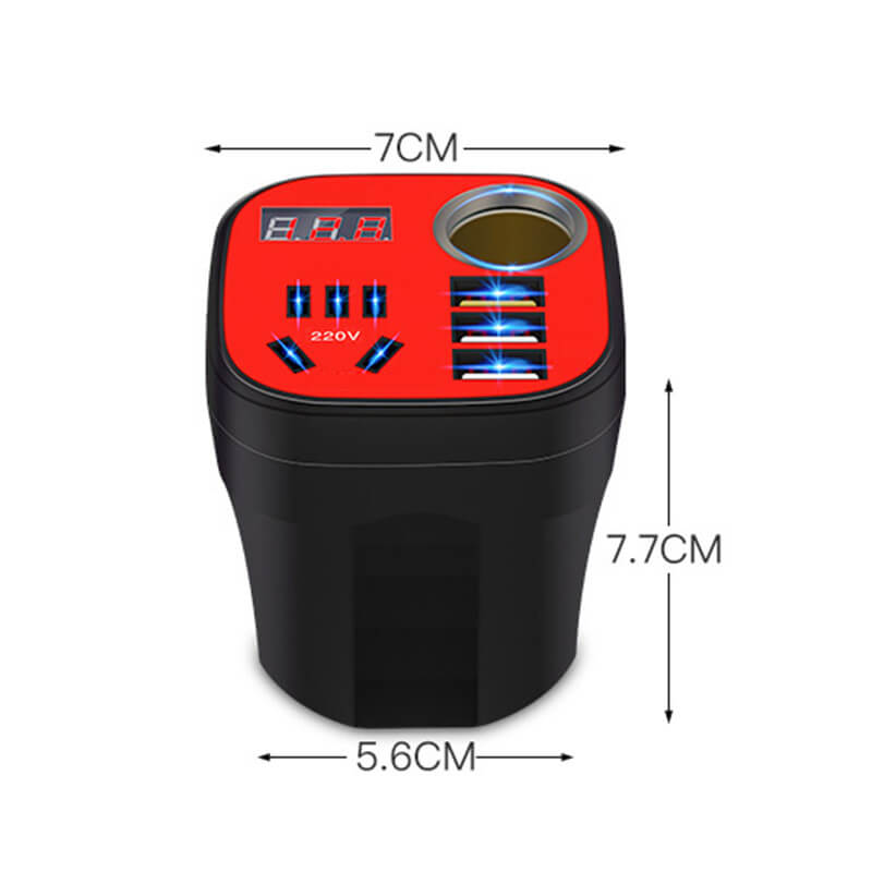 🚗Car mounted cup type inverter converter QC charger(50%)🔥