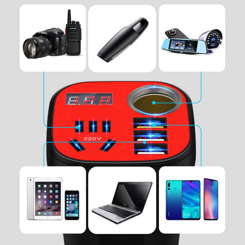 🚗Car mounted cup type inverter converter QC charger(50%)🔥