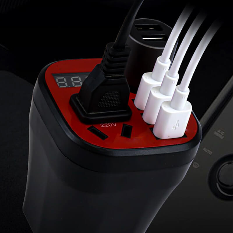 🚗Car mounted cup type inverter converter QC charger(50%)🔥