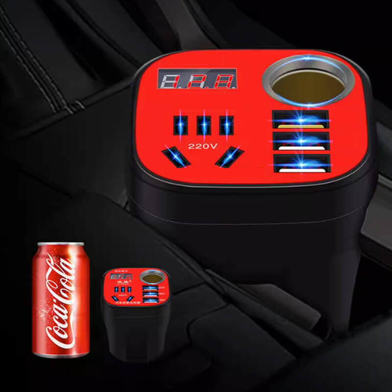 🚗Car mounted cup type inverter converter QC charger(50%)🔥
