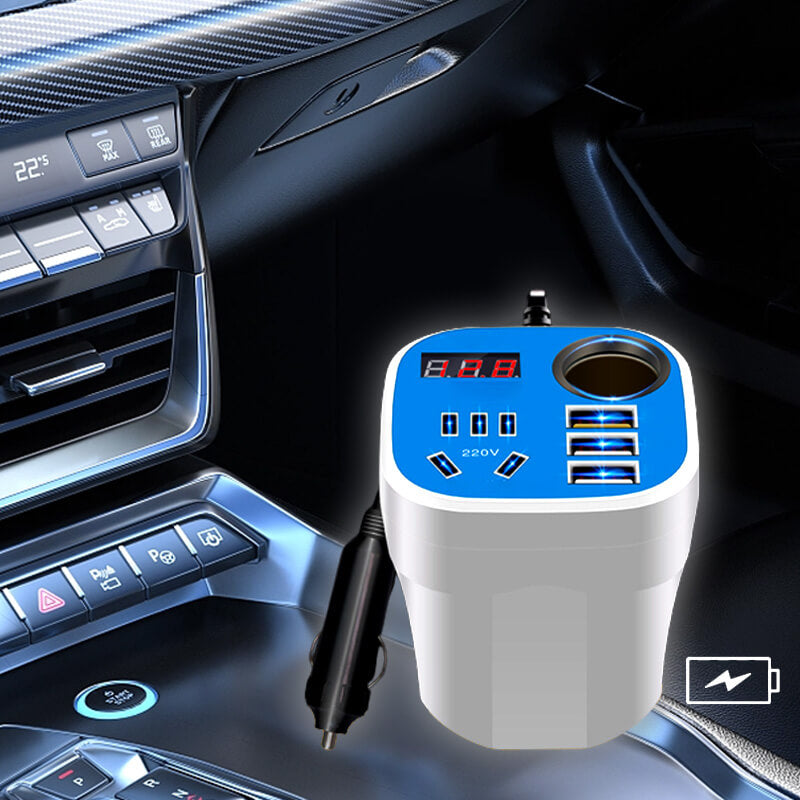 🚗Car mounted cup type inverter converter QC charger(50%)🔥