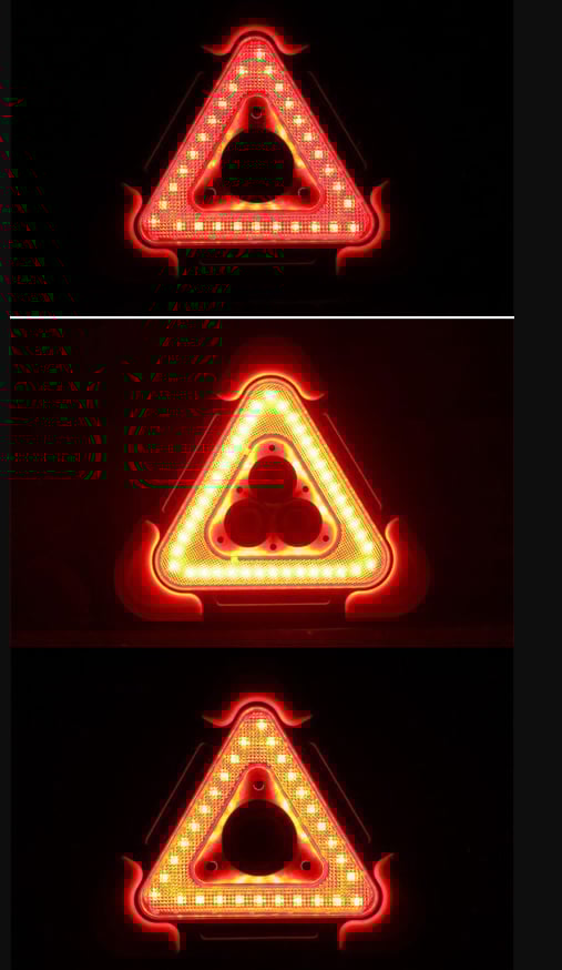 🔥2025 New Arrival🔥3-IN-1 Solar Emergency Triangle Warning Light at the Roadside