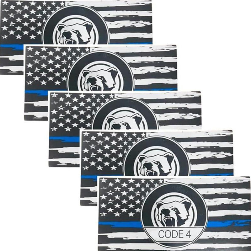 Sticker “Thin Blue Line” - Code 4: Humanising the License Plate. Vehicle Exterior Decoration