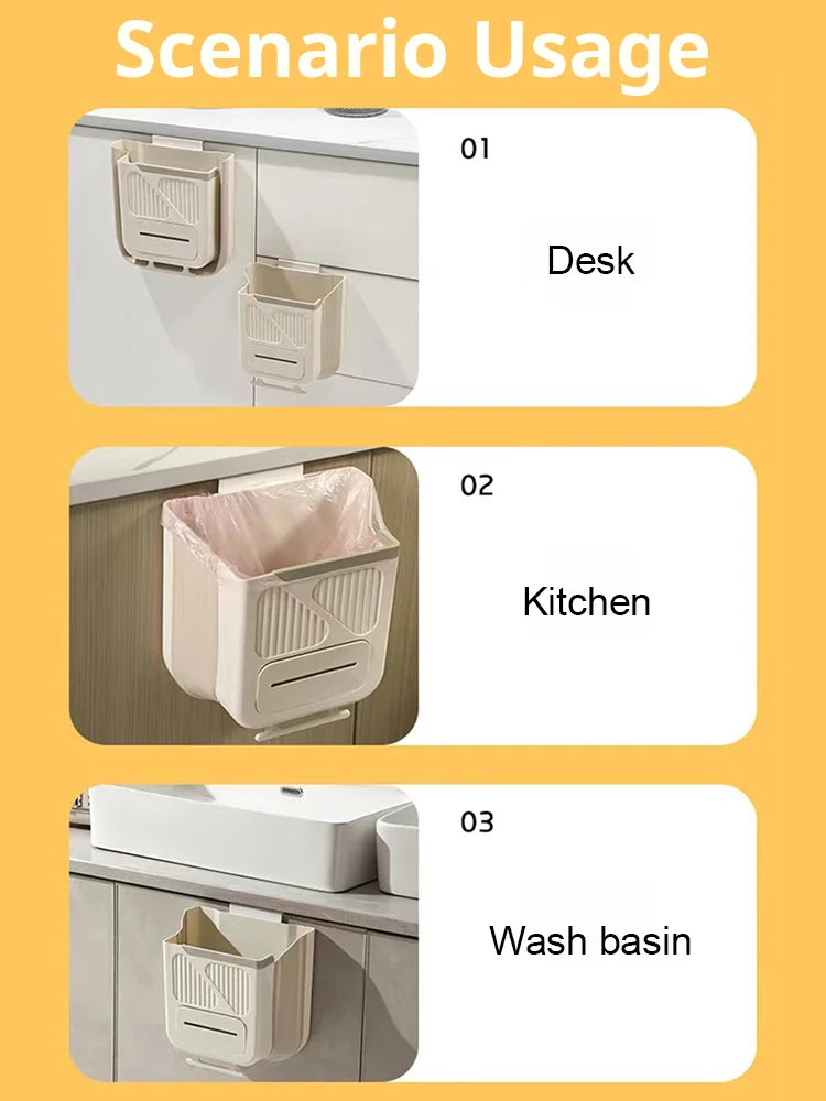 🔥While Supplies Last 50% OFF!🎉 Folding Hanging Kitchen Waste Trash Can🗑️