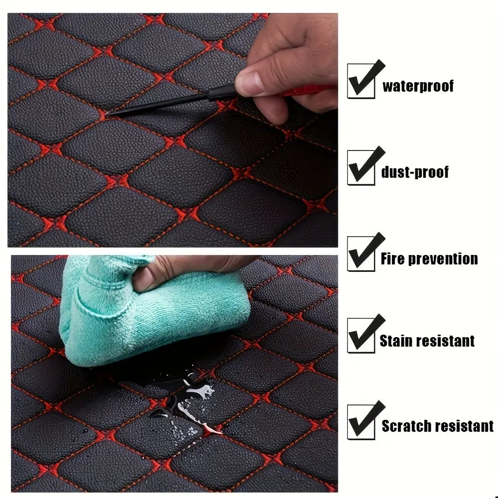 Floor Mats for Cars, Black Deep Dish All-Weather Mats, Waterproof Trim-To Fit Automotive Floor Mats for Cars Trucks SUV, Universal Floor Liner Car Accessories