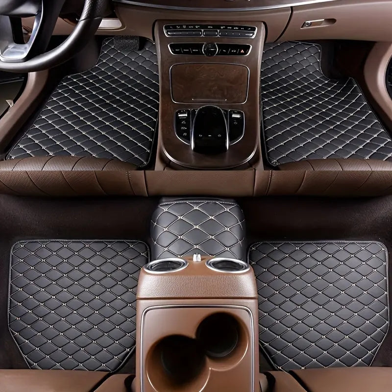 Floor Mats for Cars, Black Deep Dish All-Weather Mats, Waterproof Trim-To Fit Automotive Floor Mats for Cars Trucks SUV, Universal Floor Liner Car Accessories