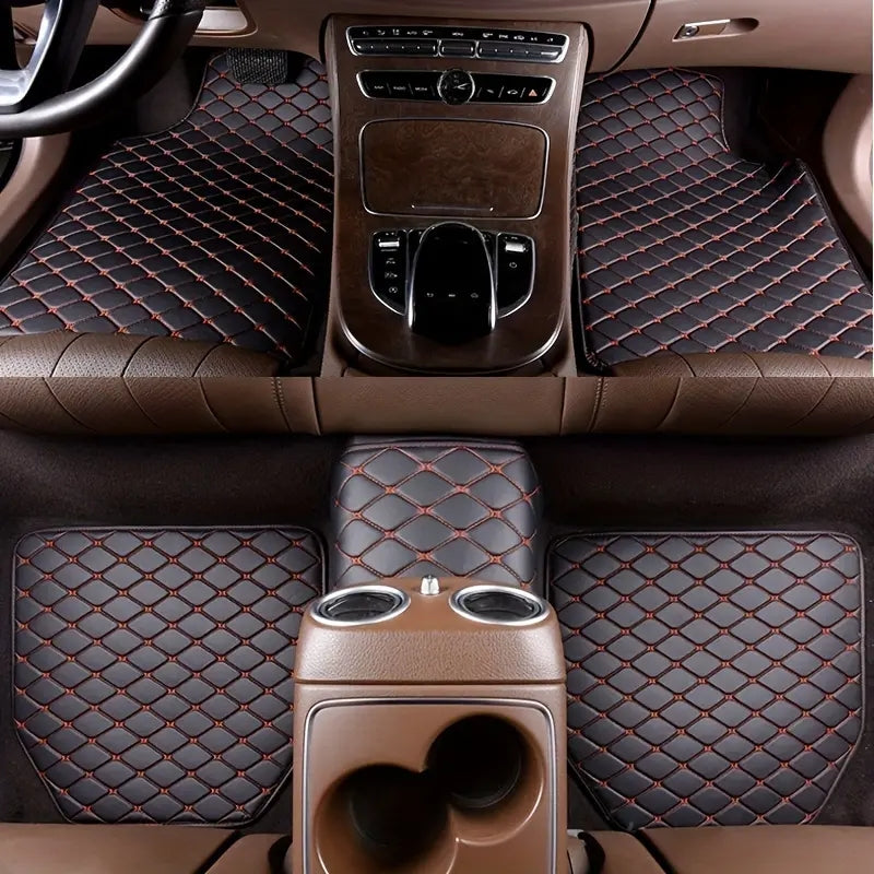 Floor Mats for Cars, Black Deep Dish All-Weather Mats, Waterproof Trim-To Fit Automotive Floor Mats for Cars Trucks SUV, Universal Floor Liner Car Accessories