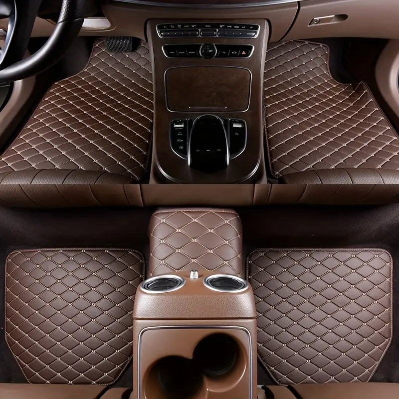 Floor Mats for Cars, Black Deep Dish All-Weather Mats, Waterproof Trim-To Fit Automotive Floor Mats for Cars Trucks SUV, Universal Floor Liner Car Accessories