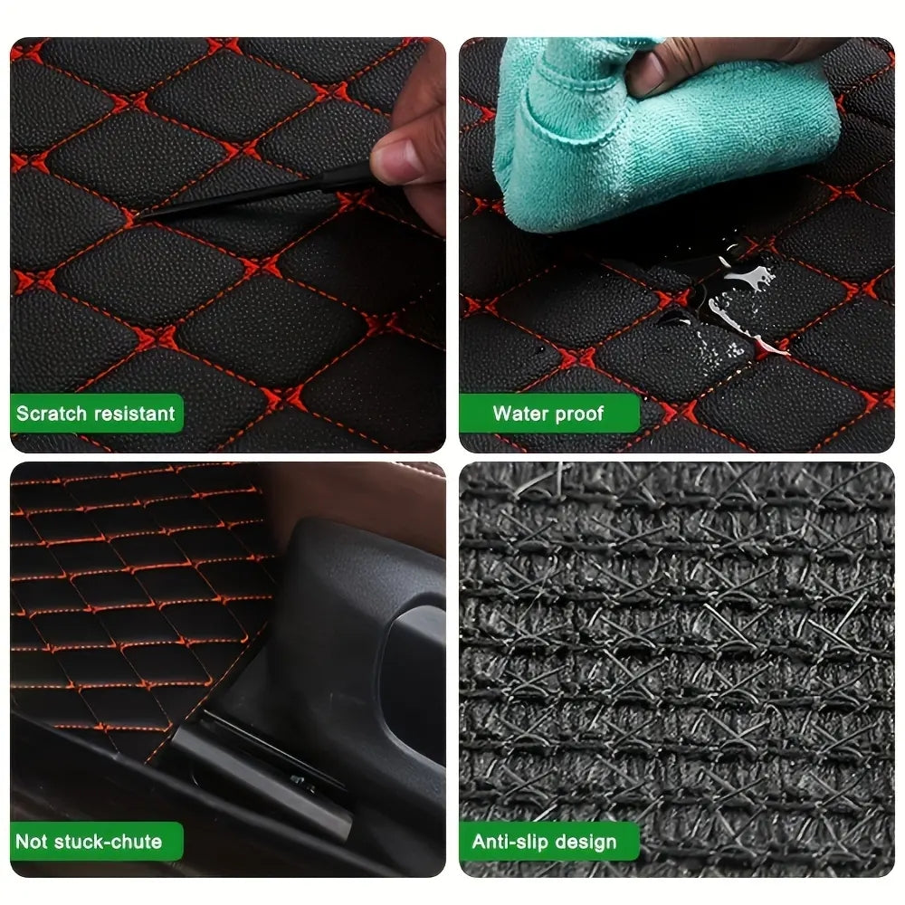Floor Mats for Cars, Black Deep Dish All-Weather Mats, Waterproof Trim-To Fit Automotive Floor Mats for Cars Trucks SUV, Universal Floor Liner Car Accessories