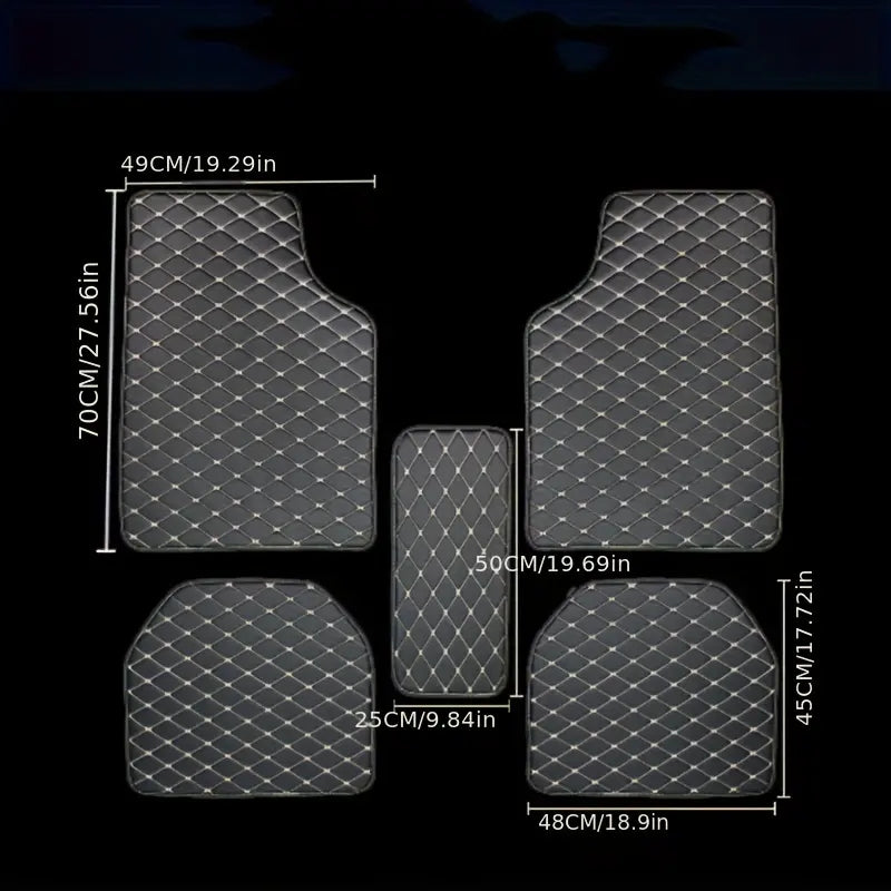 Floor Mats for Cars, Black Deep Dish All-Weather Mats, Waterproof Trim-To Fit Automotive Floor Mats for Cars Trucks SUV, Universal Floor Liner Car Accessories