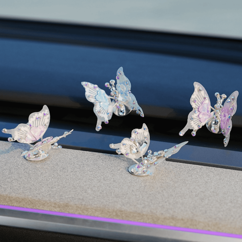 Diamond Butterfly Ornament with Fluttering Wings