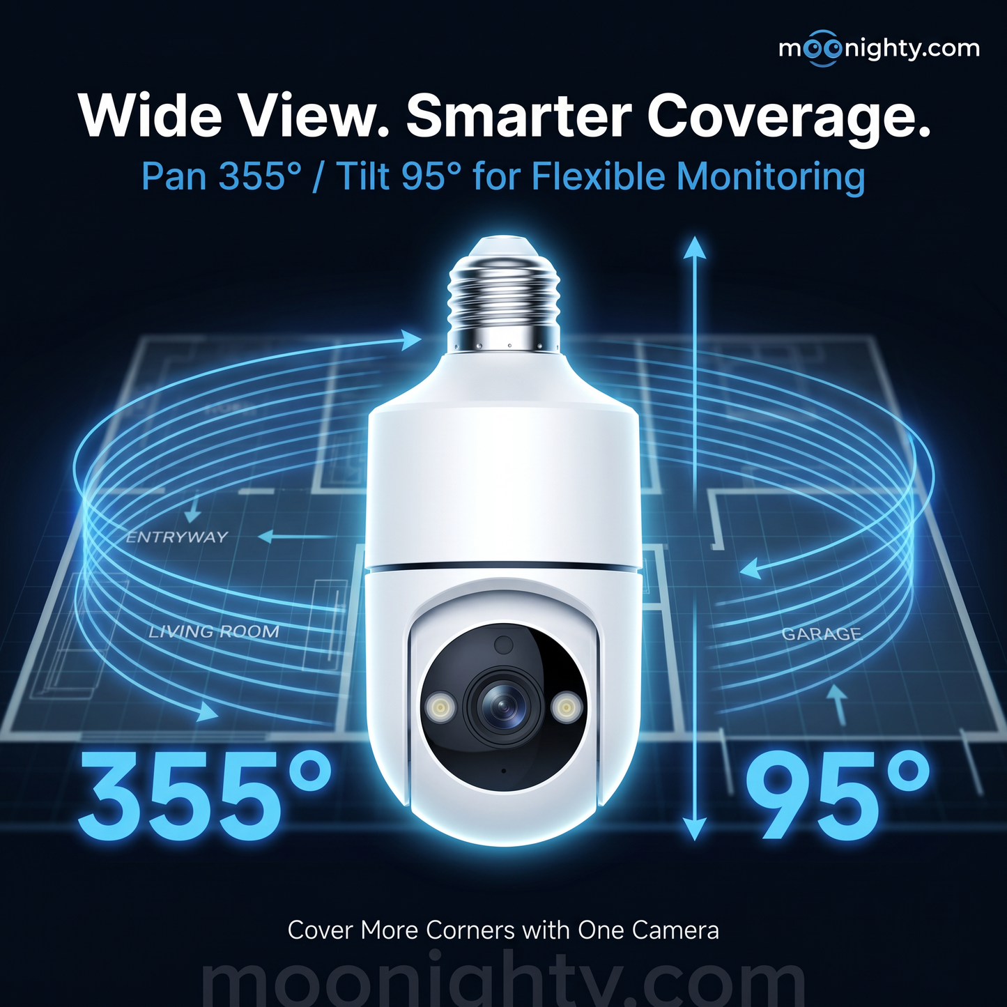 🔥All-New Upgrade✨4MP Light Bulb Security Camera 5G&2.4GHz Wireless Outdoor Indoor Camera with Night Vision