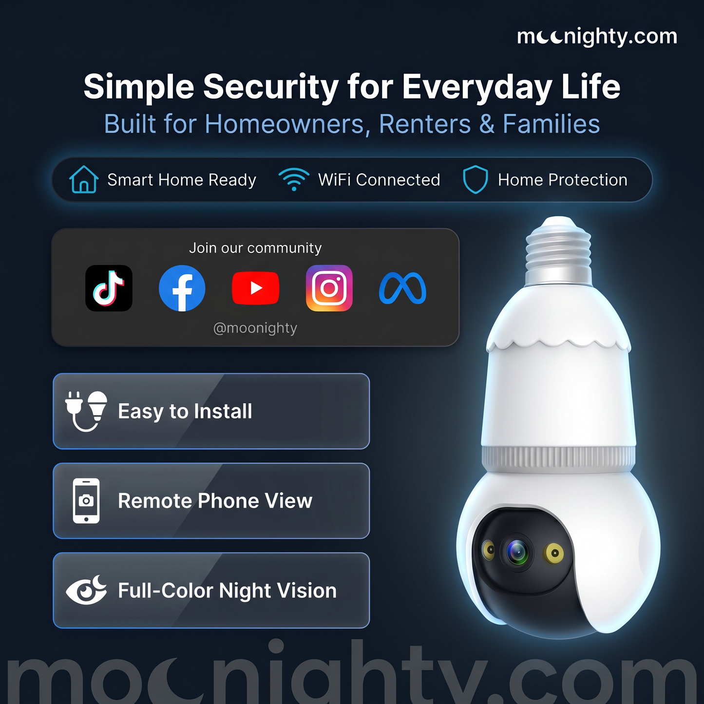 🔥All-New Upgrade✨4MP Light Bulb Security Camera 5G&2.4GHz Wireless Outdoor Indoor Camera with Night Vision