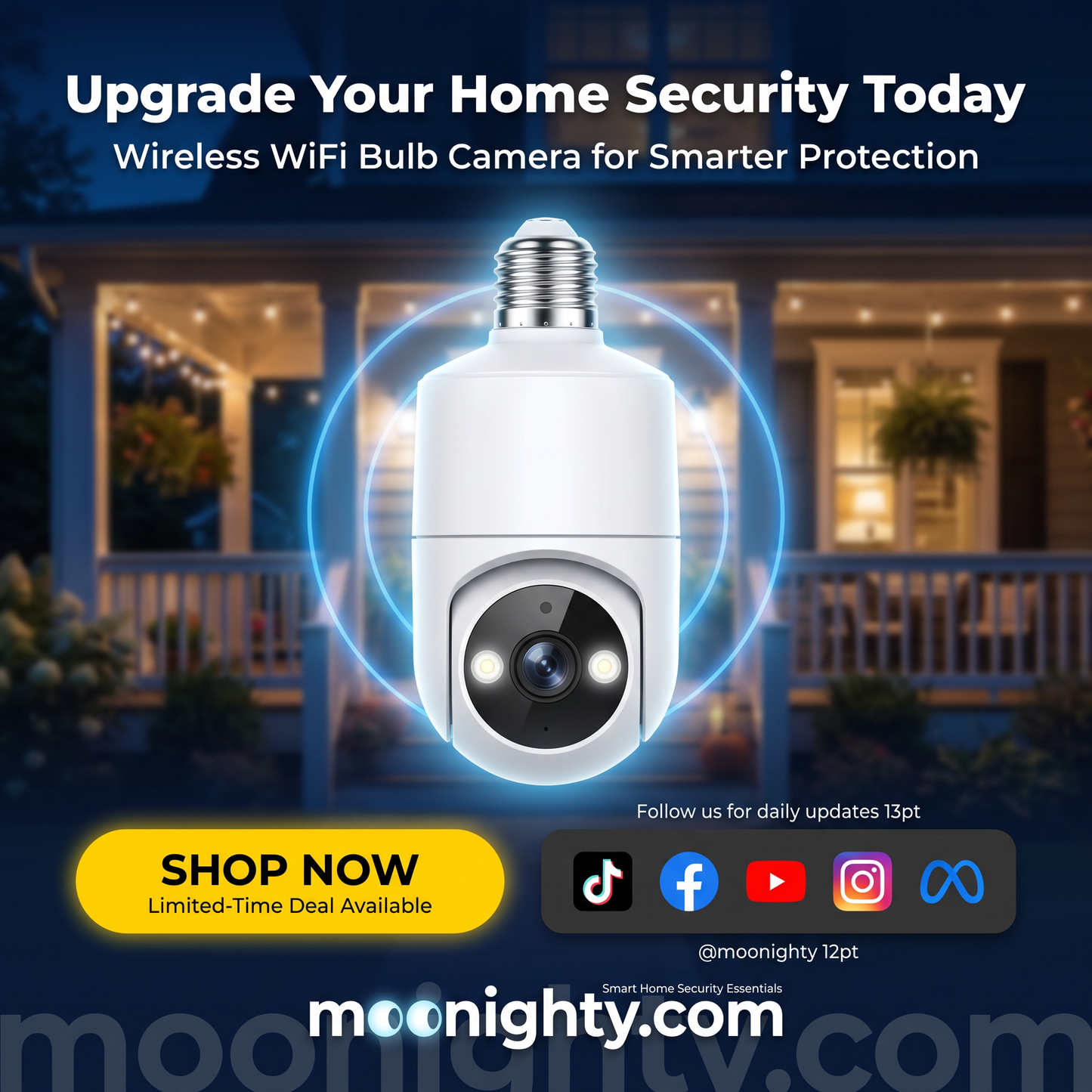 🔥All-New Upgrade✨4MP Light Bulb Security Camera 5G&2.4GHz Wireless Outdoor Indoor Camera with Night Vision