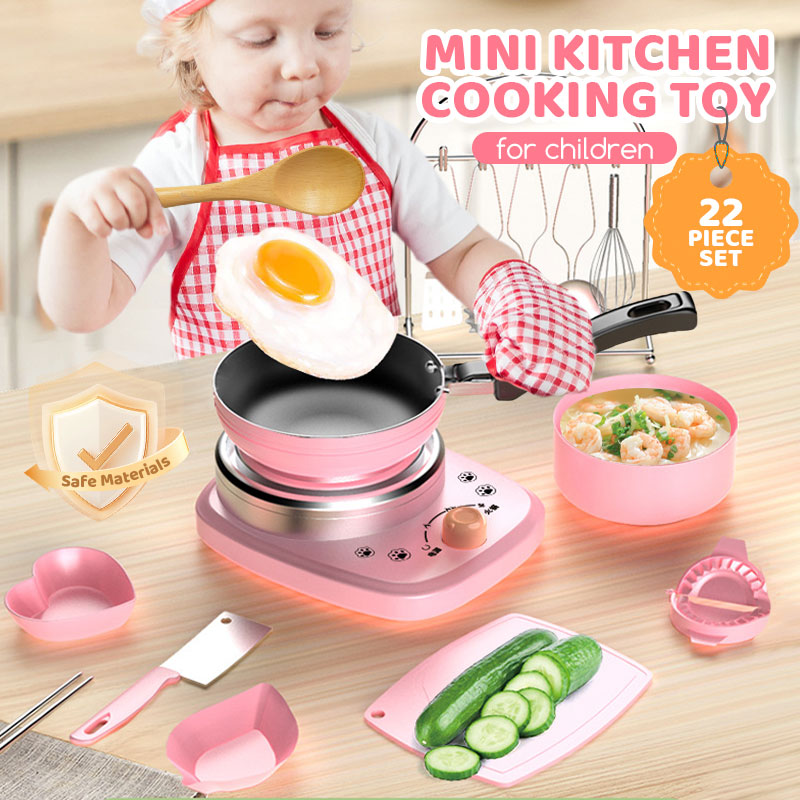 🎁Best Gift For Kid🍳Children's Real Cooking Mini Kitchen Toys - 22 PCS Set