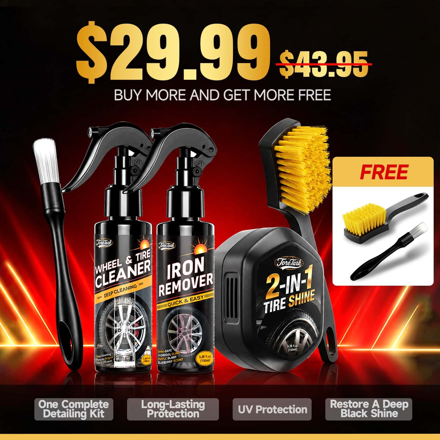 Toretark 2-in-1 Tire Shine with Applicator Built-in (5 oz)