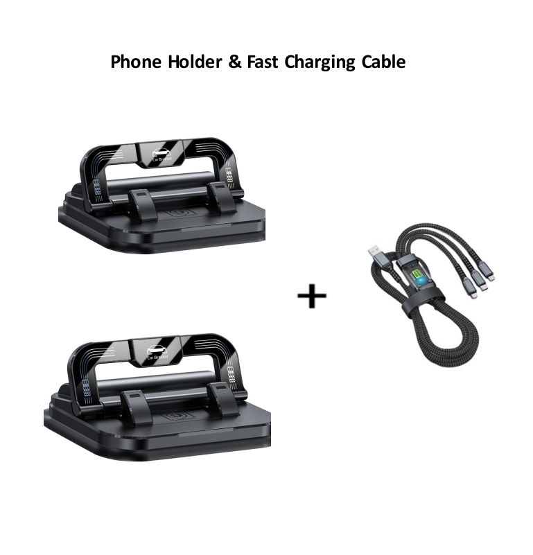 📱 50% OFF NOW! ✨ 360° Rotating Foldable Phone Holder - Universal Compatibility with Anti-Slip Base for Desk, Car & Travel Use 🚗💻