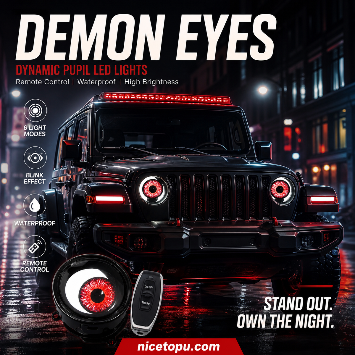 LED Devil Eyes Headlights-visual feast