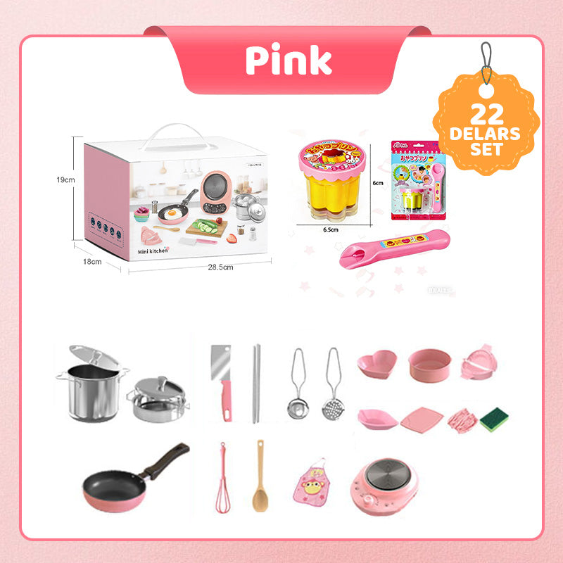 🎁Best Gift For Kid🍳Children's Real Cooking Mini Kitchen Toys - 22 PCS Set