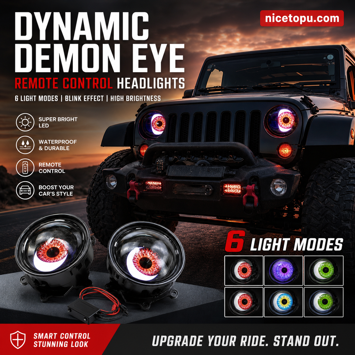 LED Devil Eyes Headlights-visual feast