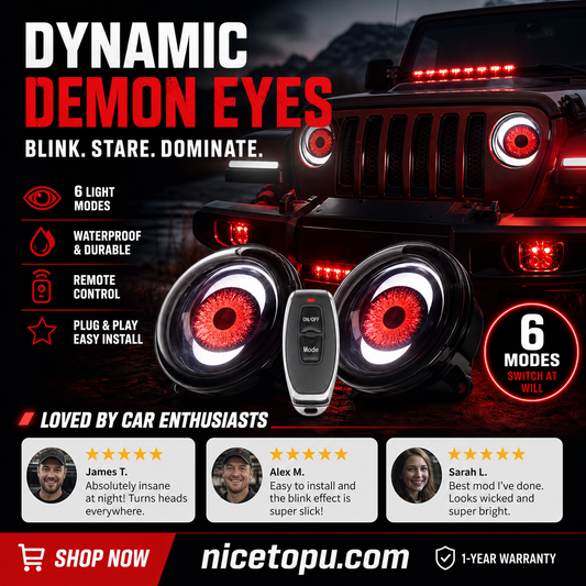 LED Devil Eyes Headlights-visual feast