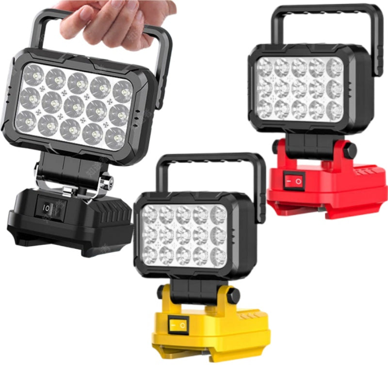 ⏳50% OFF!💡180° Rotatable LED Work Light – With Dual USB Power Bank Function – Rugged & Cordless – Universal Battery Compatibility – For Garage, Construction & Camping