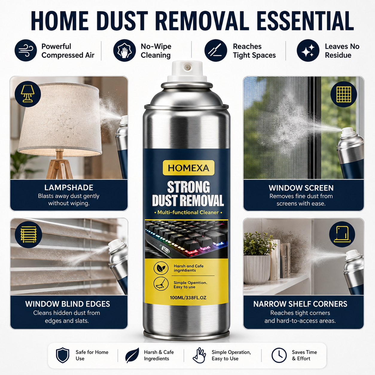 ⏳Limited-time 50% off⏰High-Pressure Compressed Air Duster Can for Home Dust Removal