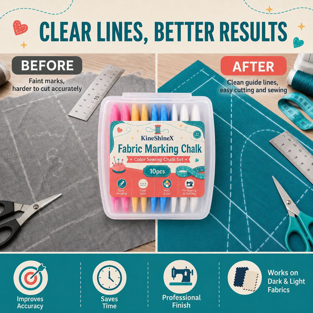 💥2026 Hot Sale🎁Clear Line Fabric Chalk