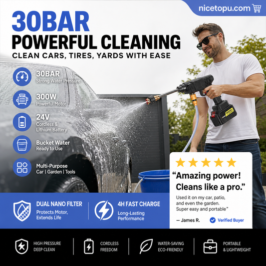🚗 💦 PORTABLE CAR WASH MACHINE - High Pressure & Multi-Purpose Use, Compact Design for Easy Storage, Ideal for Outdoor Cleaning and Vehicles 🌟🔧