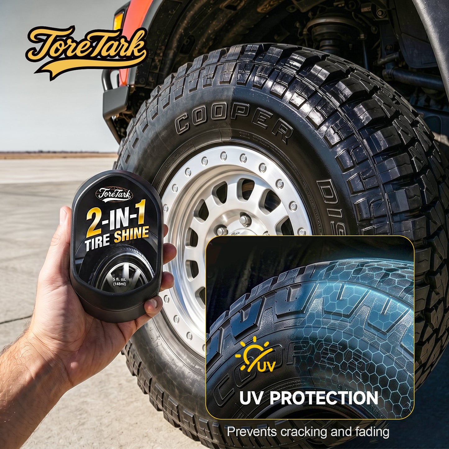 Toretark 2-in-1 Tire Shine with Applicator Built-in (5 oz)