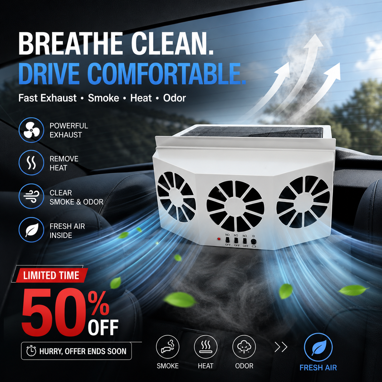 ✈️The New Solar Car Cooling Artifact [air circulation exhaust fan]