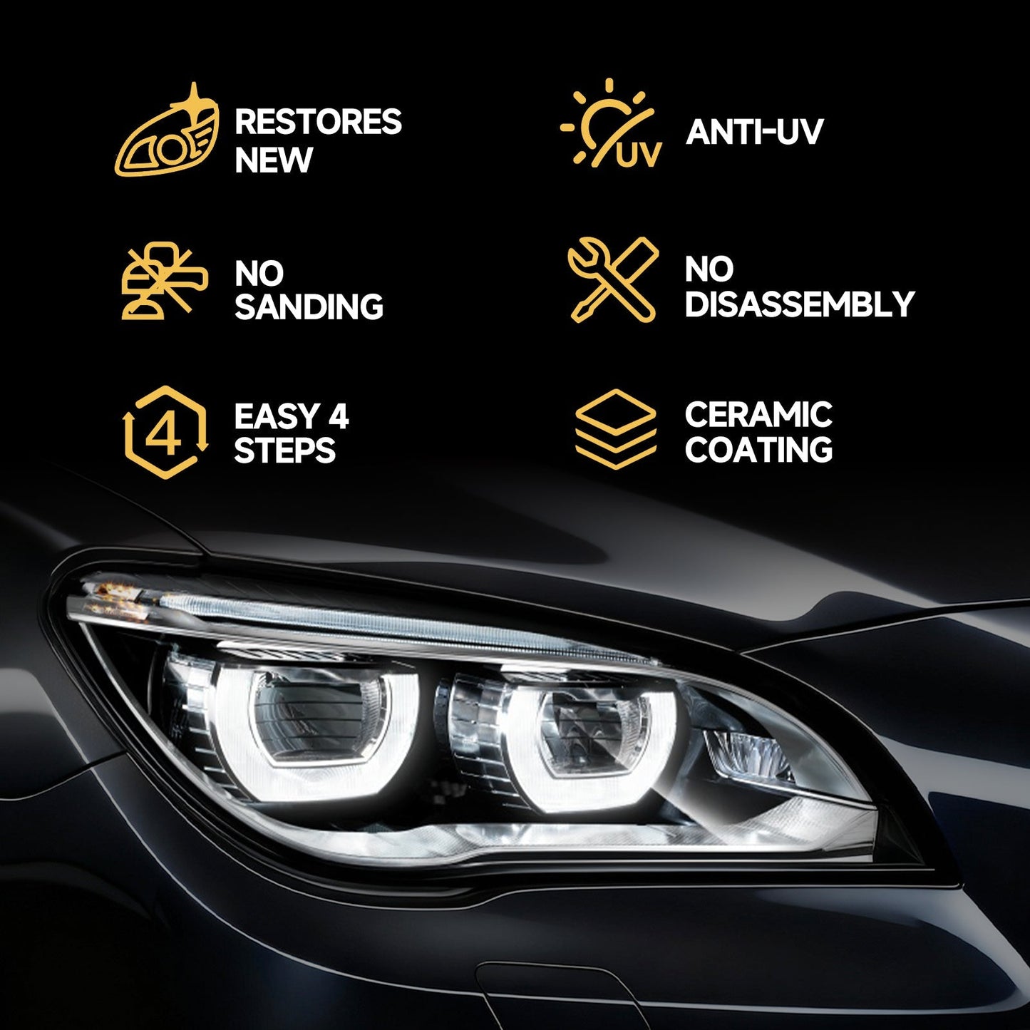 Toretark Car Headlight Restoration Kit