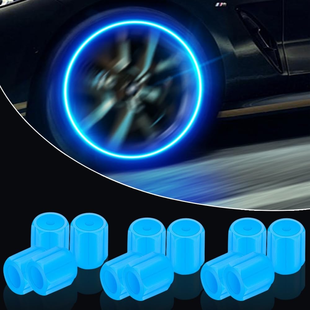 🤩 BUY MORE SAVE MORE! 50% OFF 🎉 Luminous Night Rider Valve Covers – Glow in the Dark, Universal Fit & Easy Snap-On Installation 🛞✨📦
