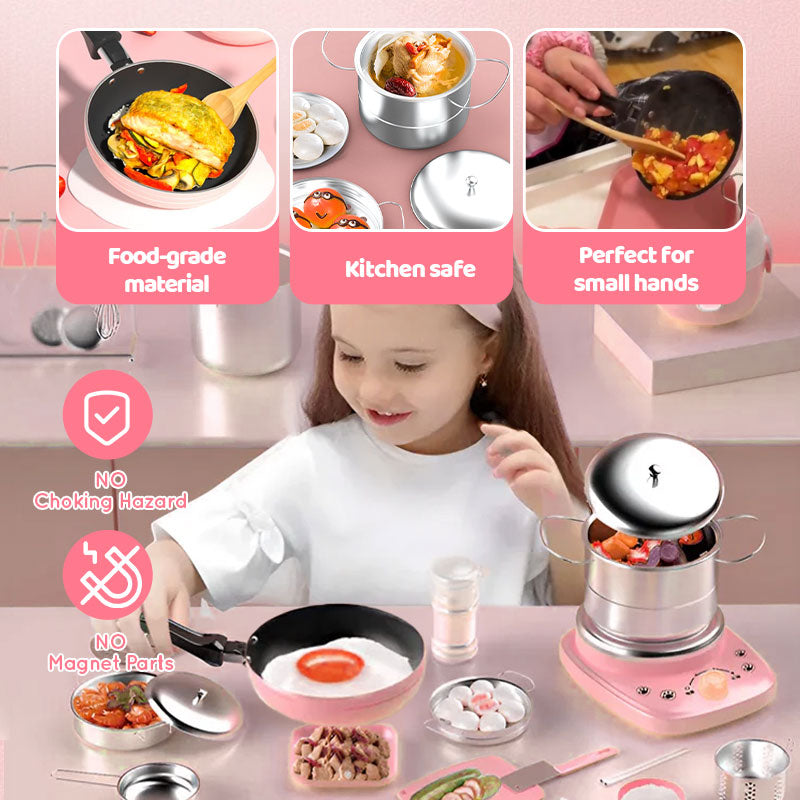 🎁Best Gift For Kid🍳Children's Real Cooking Mini Kitchen Toys - 22 PCS Set