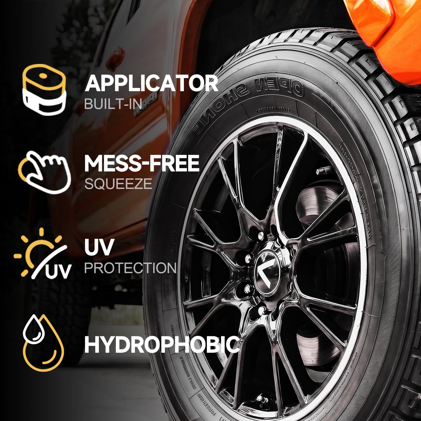 Toretark 2-in-1 Tire Shine with Applicator Built-in (5 oz)
