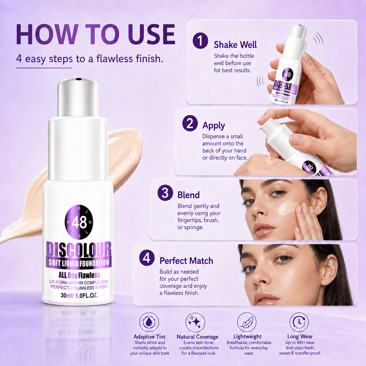 COLOR-CHANGING SOFT LIQUID FOUNDATION