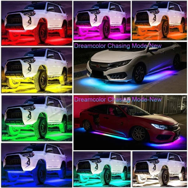 2024 Car Chassis Flexible RGB Waterproof LED Strip Lights (4PCS)