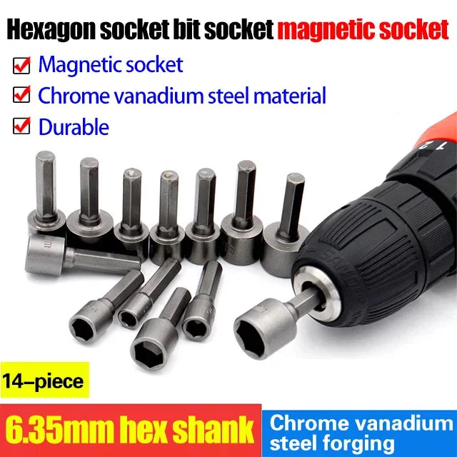 🔥🎁New arrival 50% OFF💥Hexagon Handle Screw Powerful Socket Wrench Set of 14 Pieces