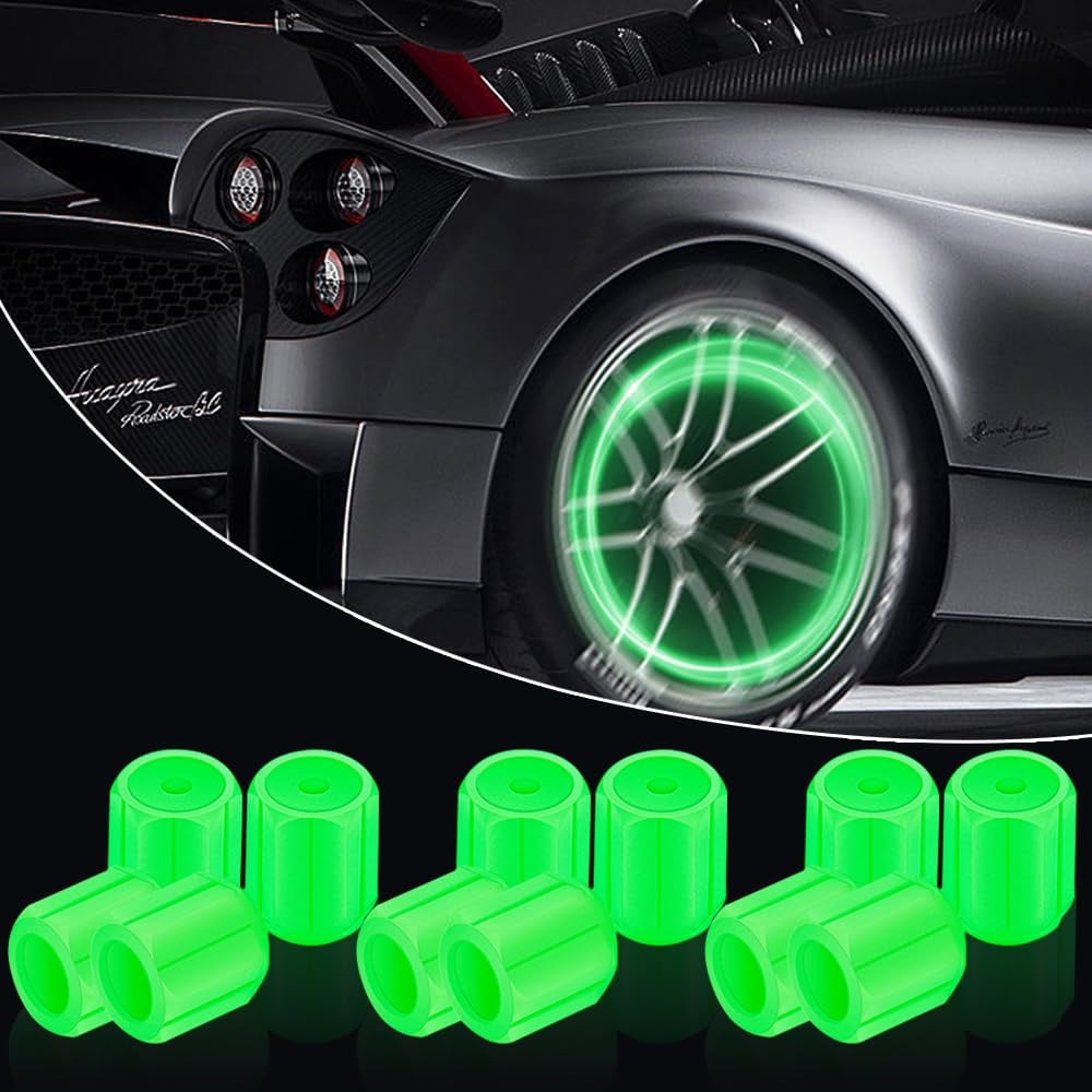 🤩 BUY MORE SAVE MORE! 50% OFF 🎉 Luminous Night Rider Valve Covers – Glow in the Dark, Universal Fit & Easy Snap-On Installation 🛞✨📦