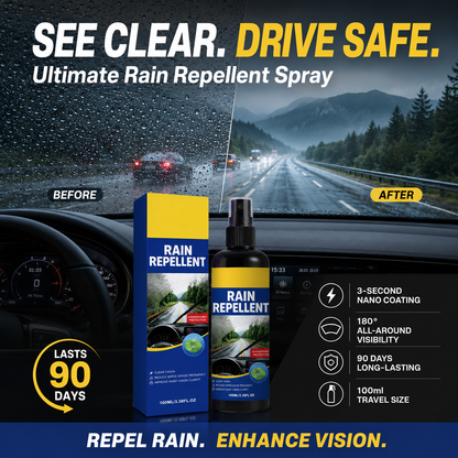 🚗Crystal Clear Windshield Rain Repellent Spray