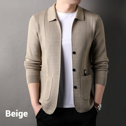 🔥Men's Lapel Knitted Long Sleeve Coat