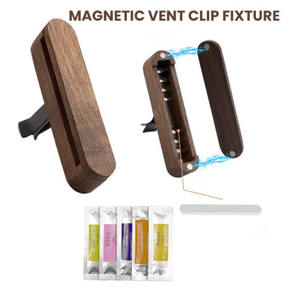 Car Magnetic Wooden Diffuser Vent Clips