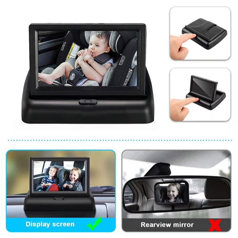 Mini Folding Car Baby Mirror Monitor