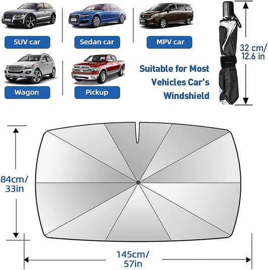 Foldable Anti-UV Windshield Sunshade, Multipurpose Car Front Window Heat Protective Umbrella for Sedan SUVs, Automotive Exterior Accessories for Men & Women, Car Stuff, Vehicle