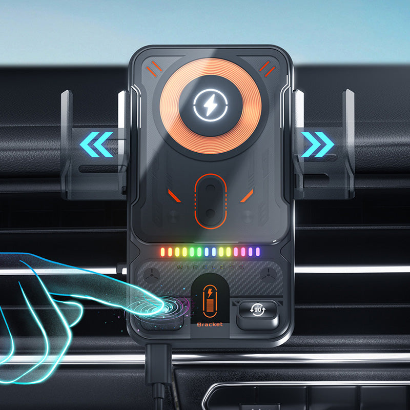 📱Smart 2-In-1 Auto-Rotating Car Phone Holder & Wireless Charger⚡