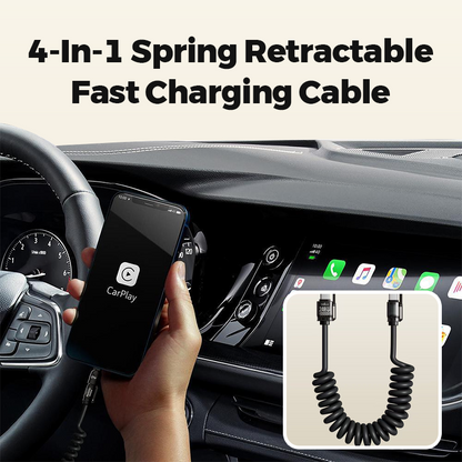 4-In-1 Spring Retractable Fast Charging Cable