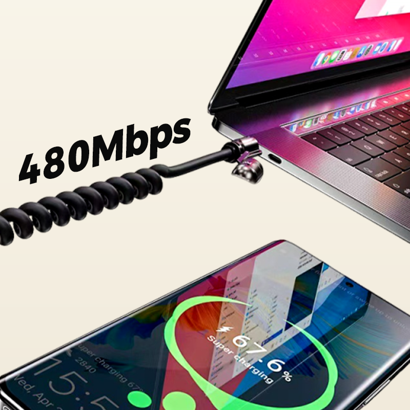 4-In-1 Spring Retractable Fast Charging Cable