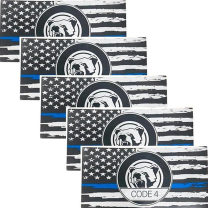 Sticker “Thin Blue Line” - Code 4: Humanising the License Plate. Vehicle Exterior Decoration